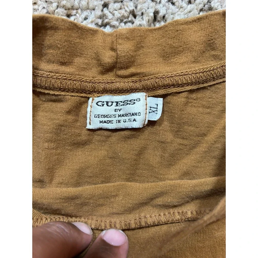 Vintage Guess By Georges Marciano Brown Long Sleeve T Shirt Mens Sz XLarge - Picture 3 of 6